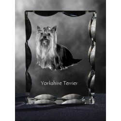 Yorkshire Terrier, cristallo con il cane, souvenir, decorazione, in edizione limitata, ArtDog
