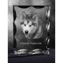 Alaskan Malamute, Cubic crystal with dog, souvenir, decoration, limited edition, Collection