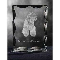 Bovaro delle Fiandre, cristallo con il cane, souvenir, decorazione, in edizione limitata, ArtDog