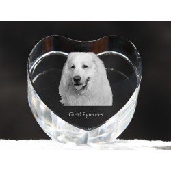 Great Pyrenees, crystal heart with dog, souvenir, decoration, limited edition, Collection