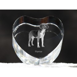 Harrier, crystal heart with dog, souvenir, decoration, limited edition, Collection