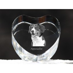 Appenzeller Sennenhund, crystal heart with dog, souvenir, decoration, limited edition, Collection