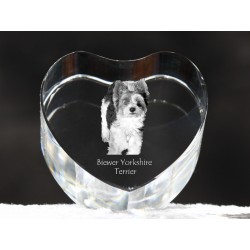 Biewer Terrier, crystal heart with dog, souvenir, decoration, limited edition, Collection