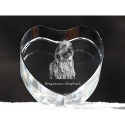 Bergamasco Shepherd, crystal heart with dog, souvenir, decoration, limited edition, Collection