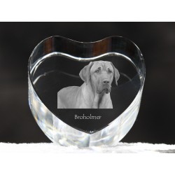 Broholmer,Danish Mastiff, crystal heart with dog, souvenir, decoration, limited edition, Collection