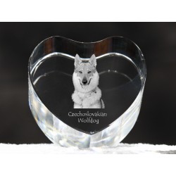 Czechoslovakian Wolfdog, crystal heart with dog, souvenir, decoration, limited edition, Collection