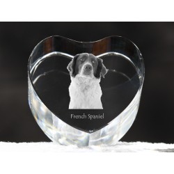 French Spaniel, crystal heart with dog, souvenir, decoration, limited edition, Collection