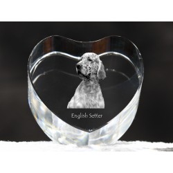 English Setter, crystal heart with dog, souvenir, decoration, limited edition, Collection