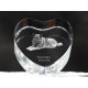 Chien d'élan norvégien gris, cristal coeur avec un chien, souvenir, décoration, édition limitée, ArtDog