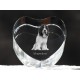 Schapendoes, cristal coeur avec un chien, souvenir, décoration, édition limitée, ArtDog