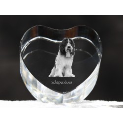 Schapendoes - kryształowe serce z wizerunkiem psa, dekoracja, prezent, kolekcja!