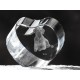 Cuore di cristallo con il cane, souvenir, decorazione, in edizione limitata, ArtDog