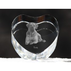 Tosa, cuore di cristallo con il cane, souvenir, decorazione, in edizione limitata, ArtDog
