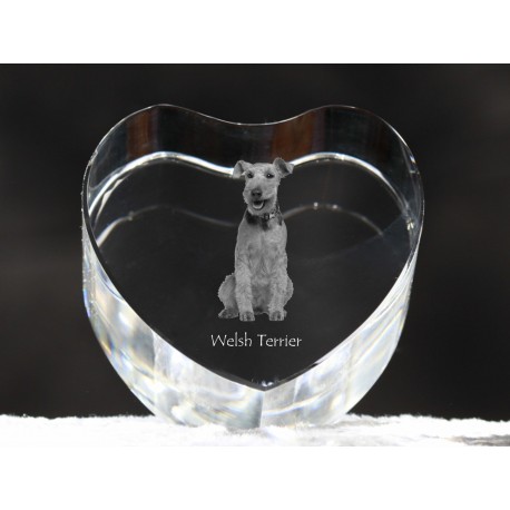 Corazón de cristal con el perro, recuerdo, decoración, edición limitada, ArtDog