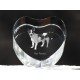 Rat Terrier, cristal coeur avec un chien, souvenir, décoration, édition limitée, ArtDog