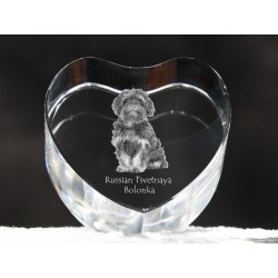 Cuore di cristallo con il cane, souvenir, decorazione, in edizione limitata, ArtDog