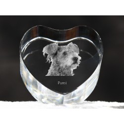 Pumi, crystal heart with dog, souvenir, decoration, limited edition, Collection