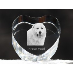 Pyrenean Mastiff, crystal heart with dog, souvenir, decoration, limited edition, Collection