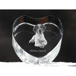 Brittany spaniel, crystal heart with dog, souvenir, decoration, limited edition, Collection