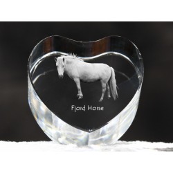 Koń fiordzki - kryształowe serce z wizerunkiem konia, dekoracja, prezent, kolekcja!