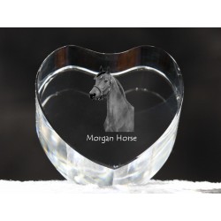 Morgan - kryształowe serce z wizerunkiem konia, dekoracja, prezent, kolekcja!