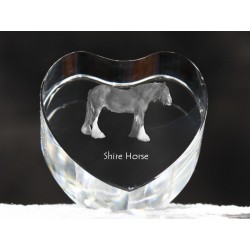 Shire - kryształowe serce z wizerunkiem konia, dekoracja, prezent, kolekcja!