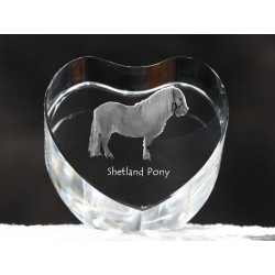 Kuc szetlandzki - kryształowe serce z wizerunkiem konia, dekoracja, prezent, kolekcja!