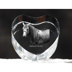 Caballo Azteca, corazón de cristal con el caballo, recuerdo, decoración, edición limitada, ArtDog