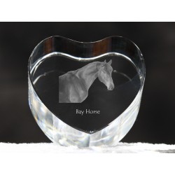 Caballo castaño, corazón de cristal con el caballo, recuerdo, decoración, edición limitada, ArtDog