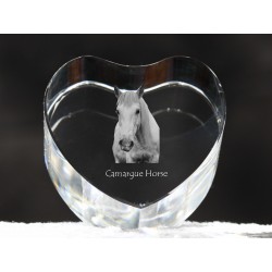 Camargue-Pferd, Kristall Herz mit Pferd, Souvenir, Dekoration, limitierte Auflage, ArtDog