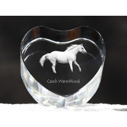 Czeski warmblood - kryształowe serce z wizerunkiem konia, dekoracja, prezent, kolekcja!
