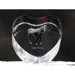 Giara, corazón de cristal con el caballo, recuerdo, decoración, edición limitada, ArtDog