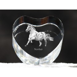 Noriker - kryształowe serce z wizerunkiem konia, dekoracja, prezent, kolekcja!