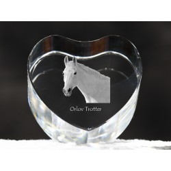 Orlov, cuore di cristallo con il cavallo, souvenir, decorazione, in edizione limitata, ArtDog