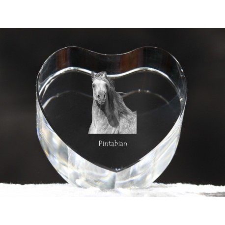 Pintabian, cristal coeur avec un cheval, souvenir, décoration, édition limitée, ArtDog
