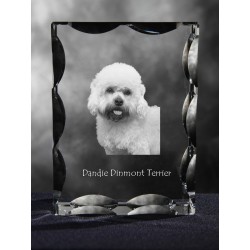 Dandie Dinmont terrier, Cubic crystal with dog, souvenir, decoration, limited edition, Collection