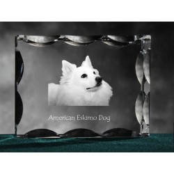 American eskimo dog, Cubic crystal with dog, souvenir, decoration, limited edition, Collection