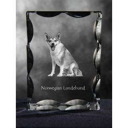 Norwegian Lundehund, Cubic crystal with dog, souvenir, decoration, limited edition, Collection
