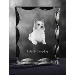 Icelandic Sheepdog, Cubic crystal with dog, souvenir, decoration, limited edition, Collection