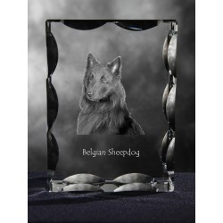 Belgian Shepherd, Cubic crystal with dog, souvenir, decoration, limited edition, Collection
