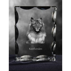 Keeshond, Cubic crystal with dog, souvenir, decoration, limited edition, Collection