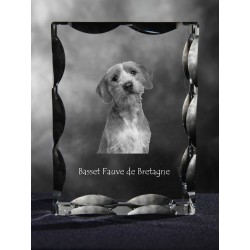 Basset Fauve de Bretagne, Cubic crystal with dog, souvenir, decoration, limited edition, Collection
