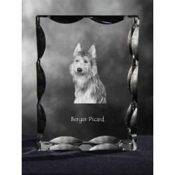 Berger Picard, Cubic crystal with dog, souvenir, decoration, limited edition, Collection