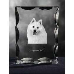 Japanese Spitz, Cubic crystal with dog, souvenir, decoration, limited edition, Collection