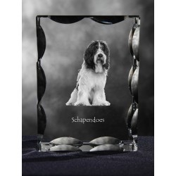 Schapendoes, Cubic crystal with dog, souvenir, decoration, limited edition, Collection