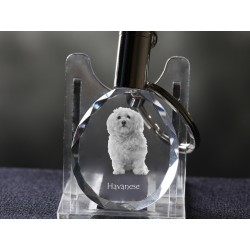 Hawańczyk - kryształowy brelok z wizerunkiem psa