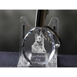 Basset bretoński - kryształowy brelok z wizerunkiem psa