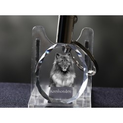 Keeshond, Dog Crystal Keyring, Keychain, High Quality, Exceptional Gift