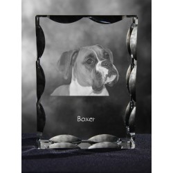 Boxer uncropped, Cubic crystal with dog, souvenir, decoration, limited edition, Collection