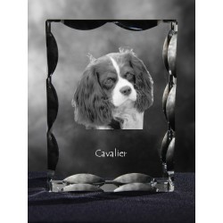 Cavalier, Cubic crystal with dog, souvenir, decoration, limited edition, Collection